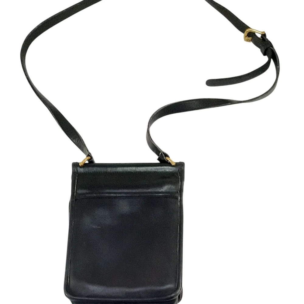 Vintage COACH 9930 Murphy BLACK Leather Crossbody Bag Purse - Picture 2 of 5